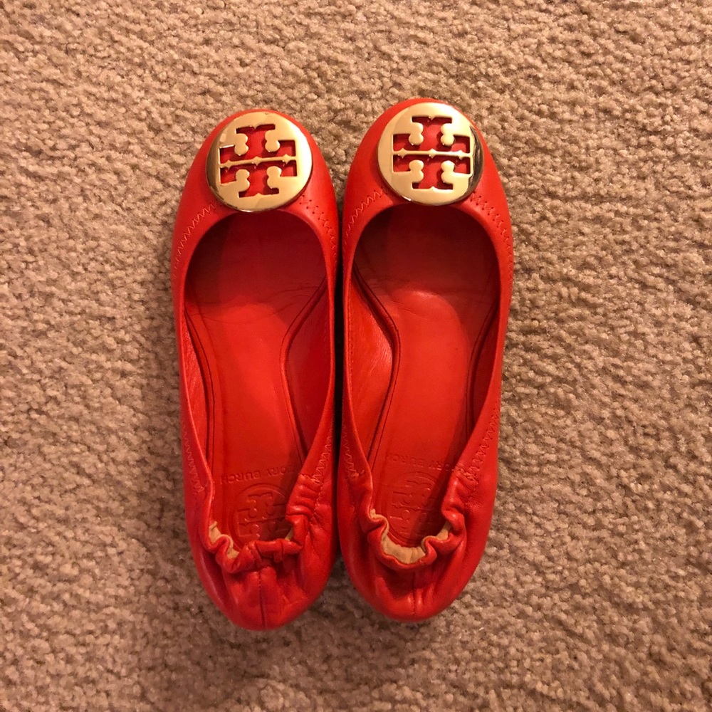 Tory Burch Orange Reva Flats NWOT